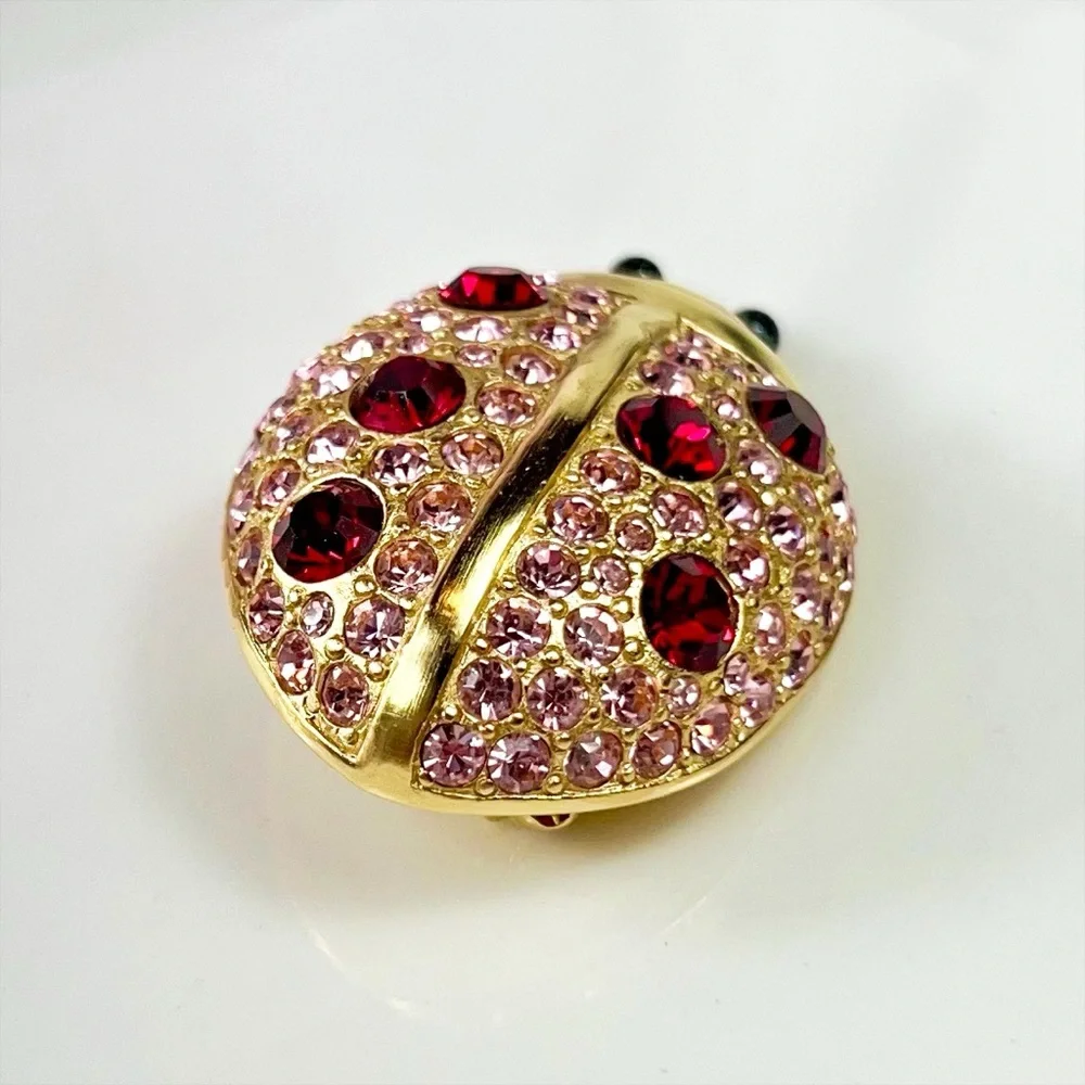 Givenchy Rare Vintage Crystal Lady Bug Brooch